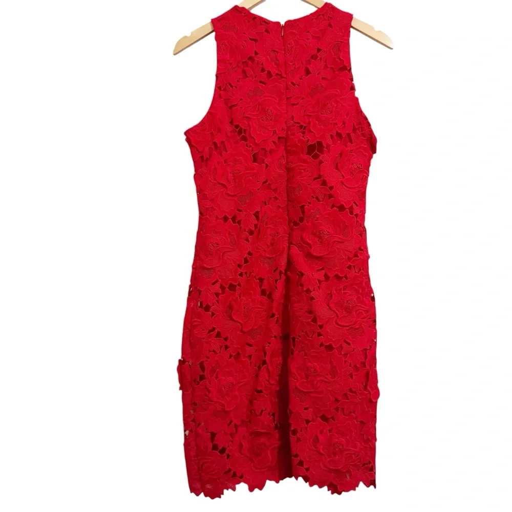 J. Crew NWT Luxe Lace Dress Red NWT 8